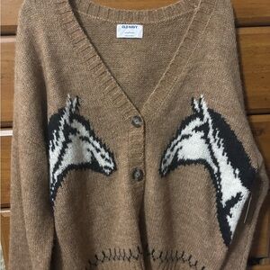 Old Navy Horse Cardigan Sweater